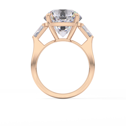 Round Three Stone Lab Grown Diamond Engagement Ring