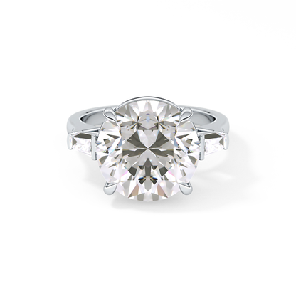 Round Three Stone Lab Grown Diamond Engagement Ring