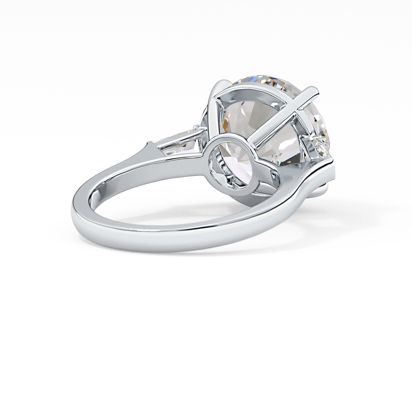 Round Three Stone Lab Grown Diamond Engagement Ring