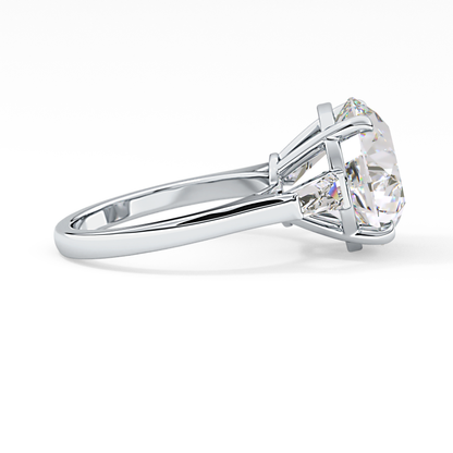 Round Three Stone Lab Grown Diamond Engagement Ring
