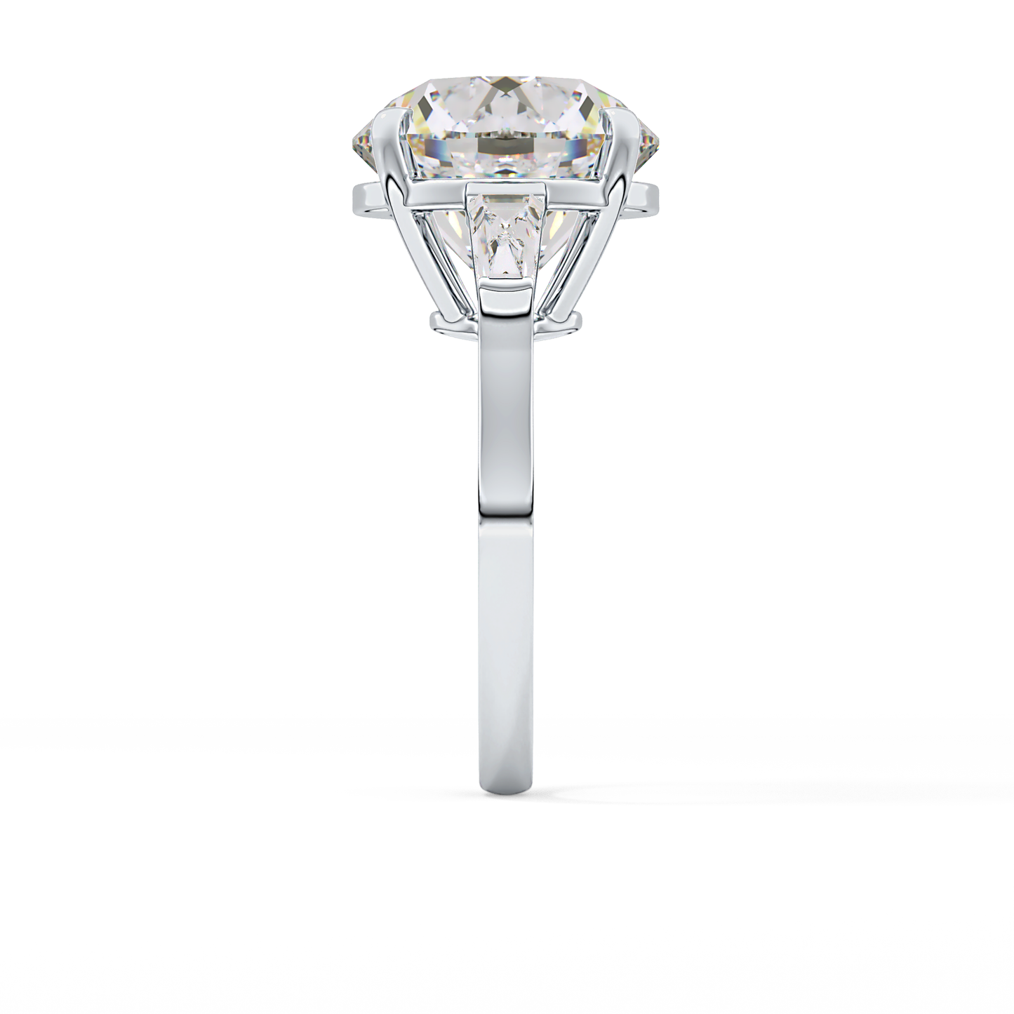 Round Three Stone Lab Grown Diamond Engagement Ring