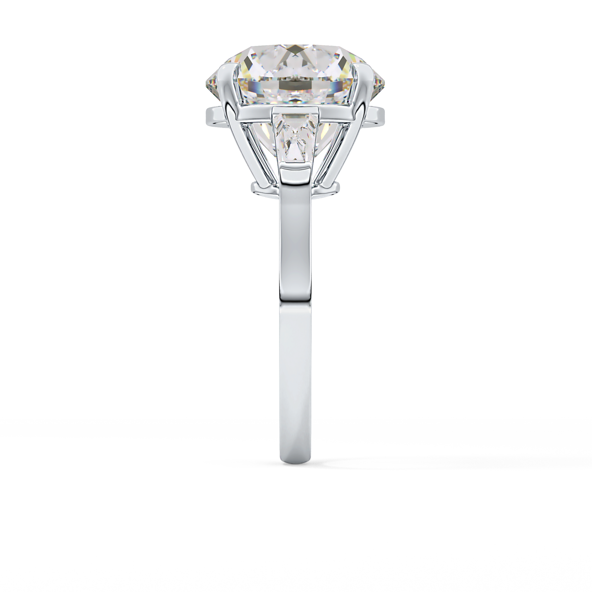 Round Three Stone Lab Grown Diamond Engagement Ring