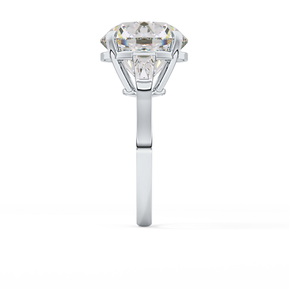Round Three Stone Lab Grown Diamond Engagement Ring