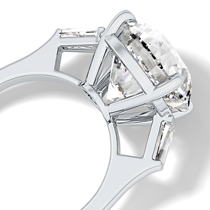 Round Three Stone Lab Grown Diamond Engagement Ring