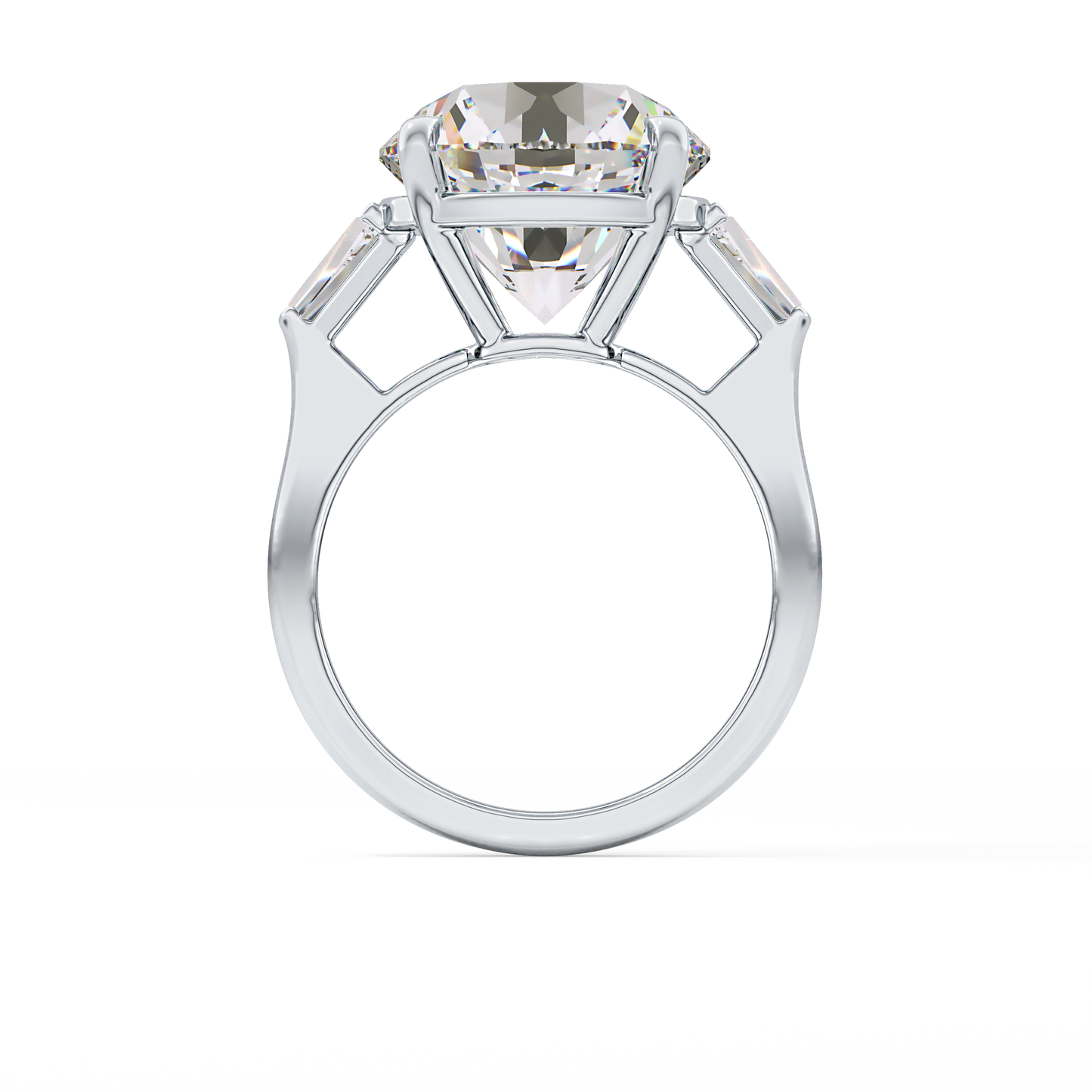 Round Three Stone Lab Grown Diamond Engagement Ring