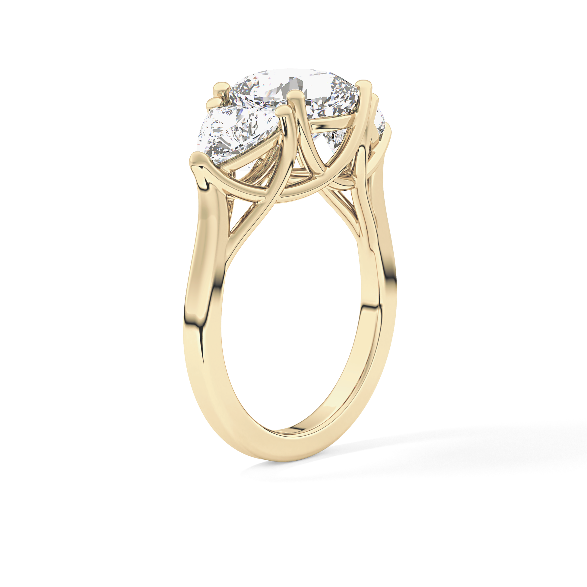 Cushion Three Stone Lab Grown Diamond Engagement Ring