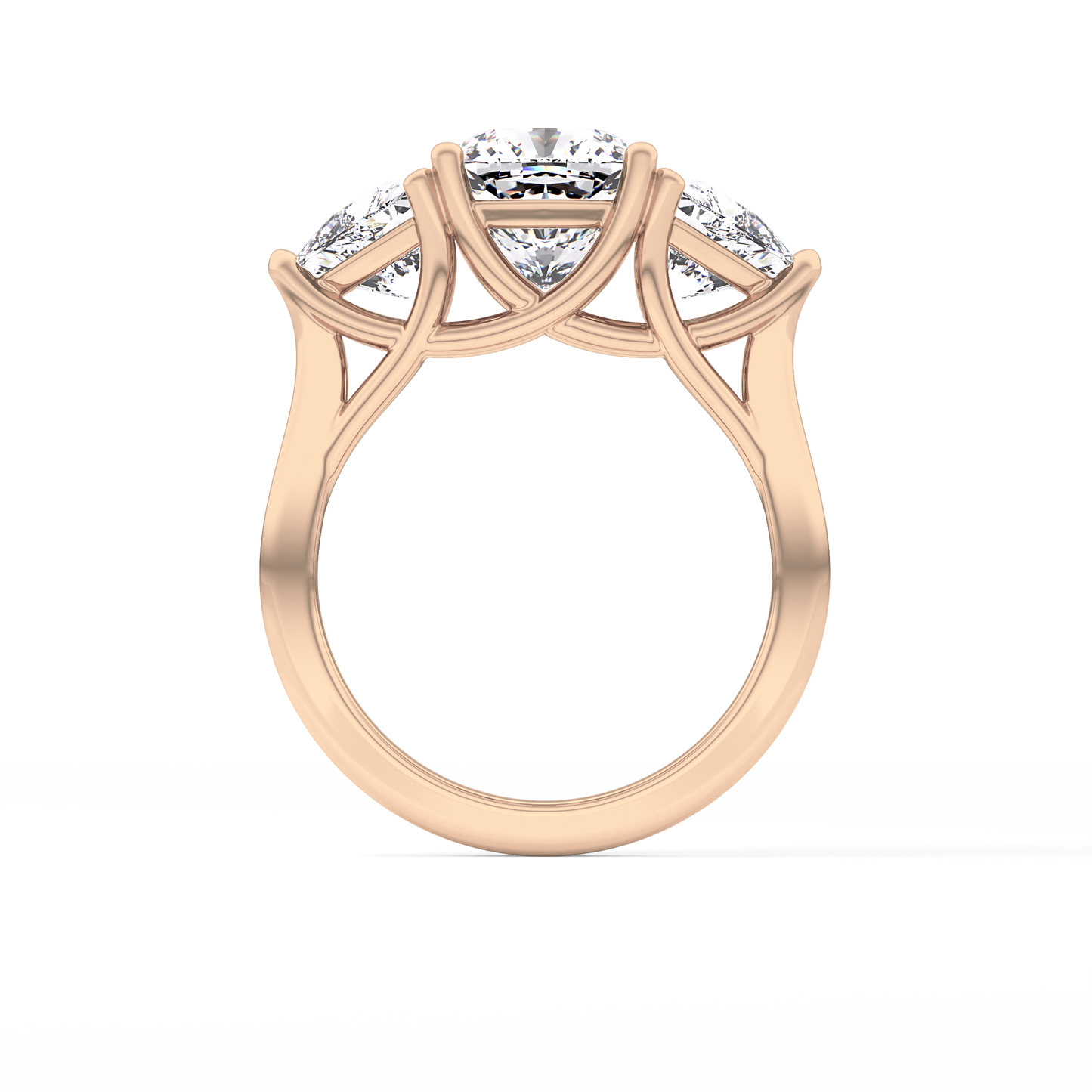 Cushion Three Stone Lab Grown Diamond Engagement Ring