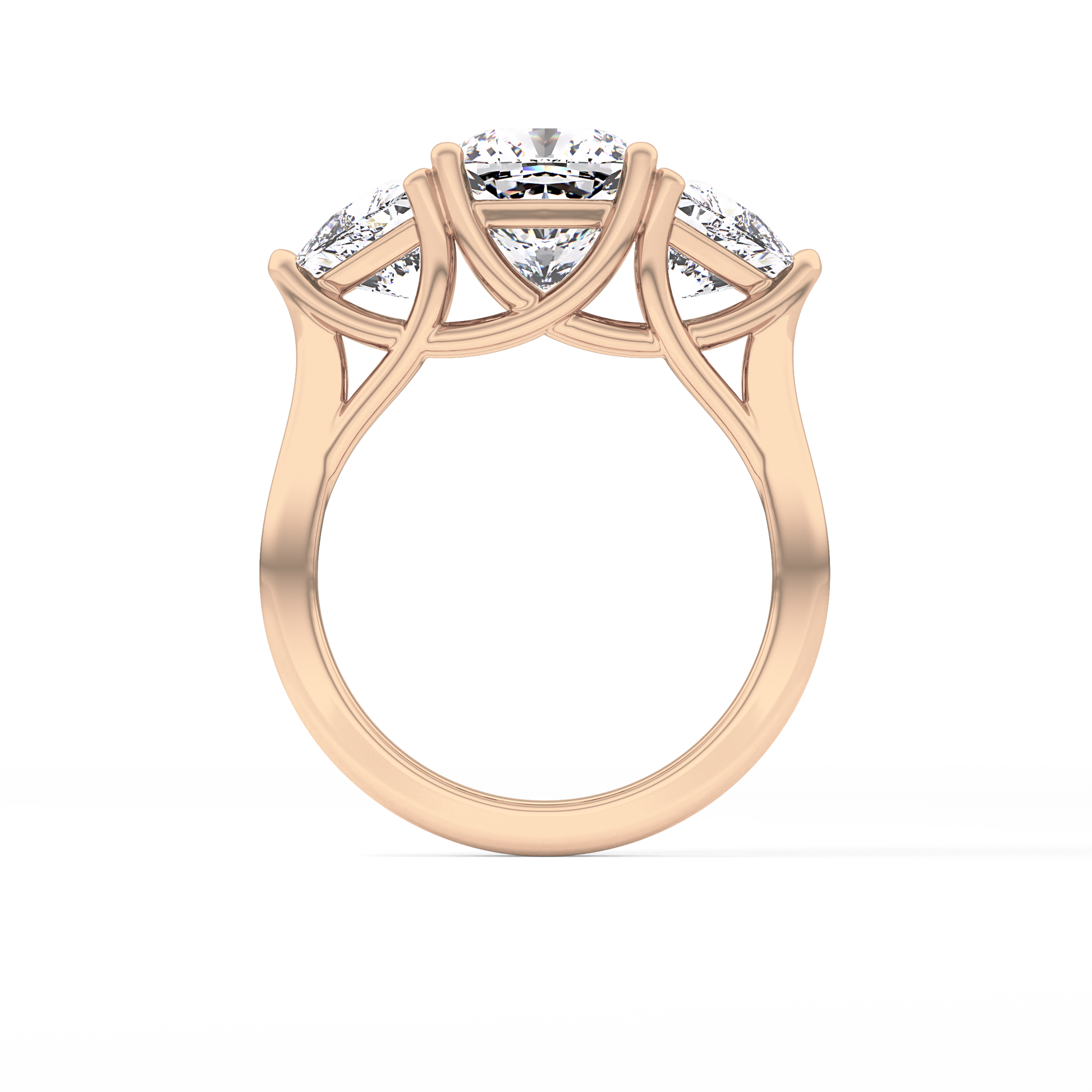 Cushion Three Stone Lab Grown Diamond Engagement Ring