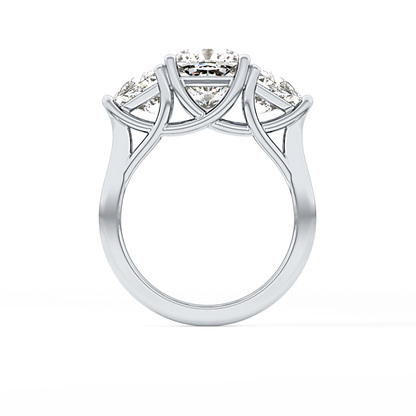 Cushion Three Stone Lab Grown Diamond Engagement Ring