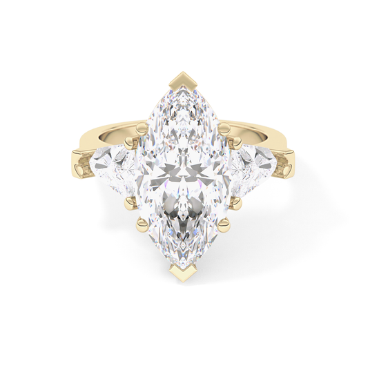Emerald Solitaire Lab Grown Diamond Engagement Ring