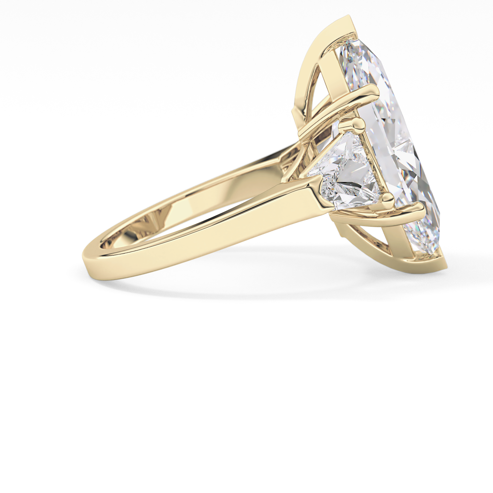 Emerald Solitaire Lab Grown Diamond Engagement Ring