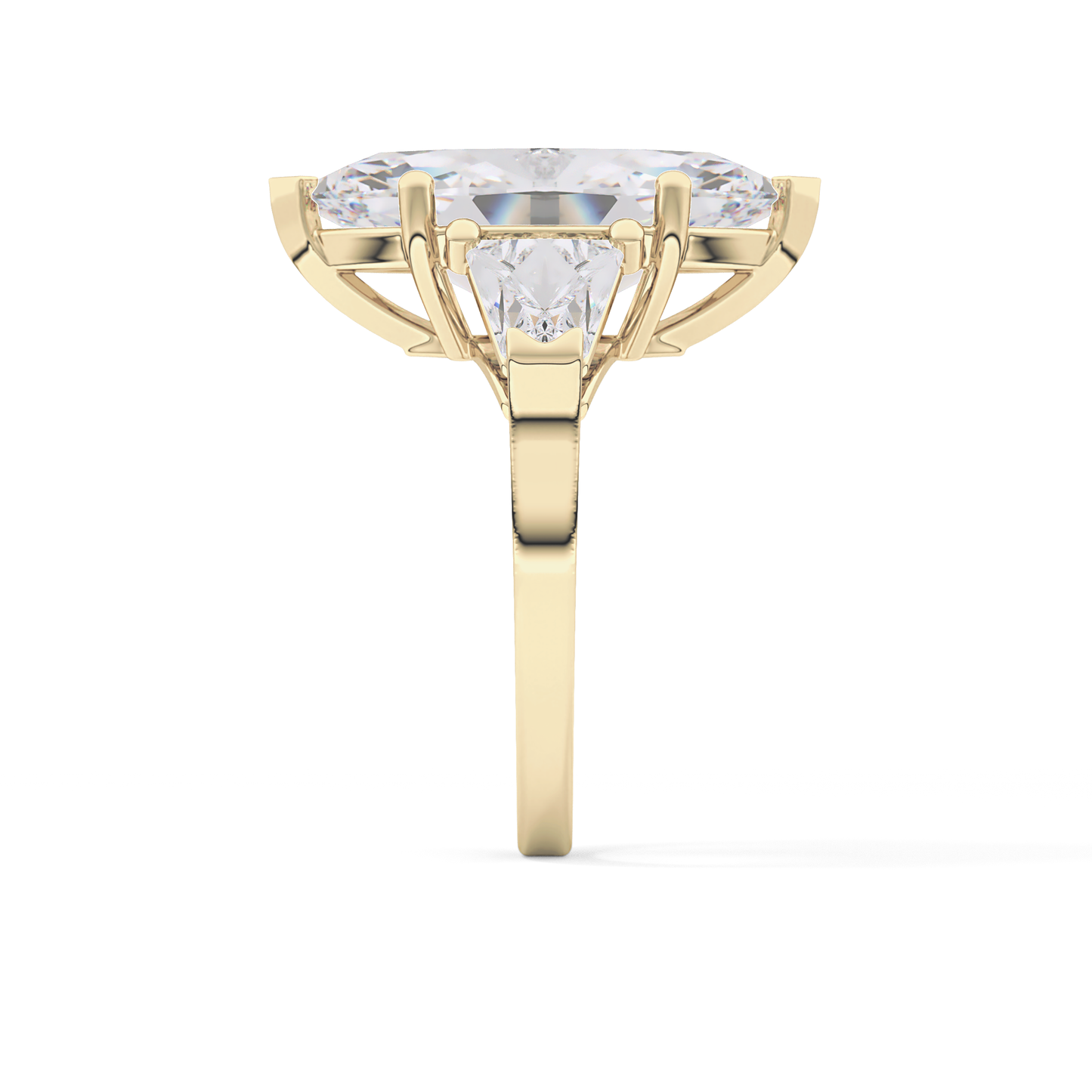 Emerald Solitaire Lab Grown Diamond Engagement Ring