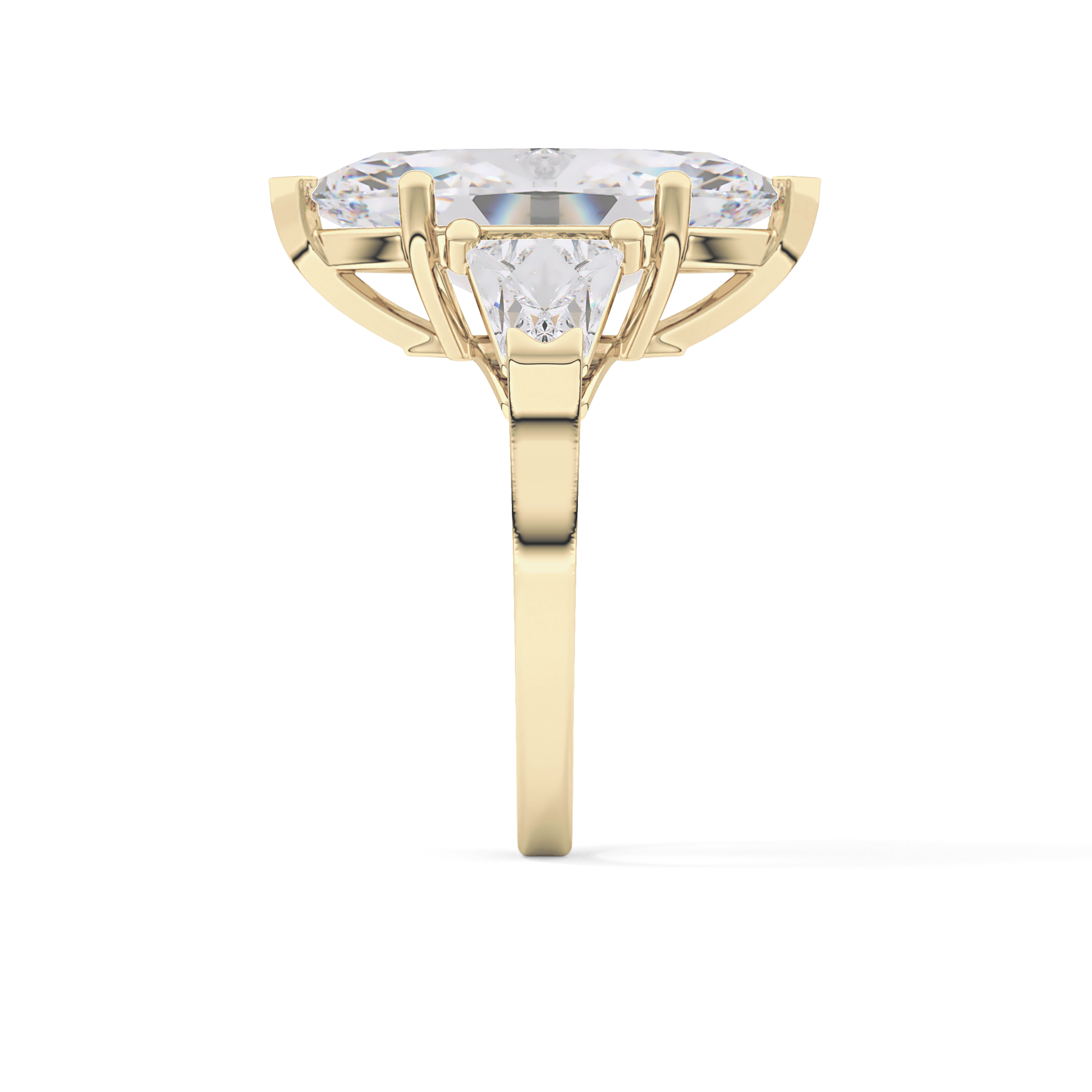 Emerald Solitaire Lab Grown Diamond Engagement Ring