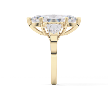 Emerald Solitaire Lab Grown Diamond Engagement Ring