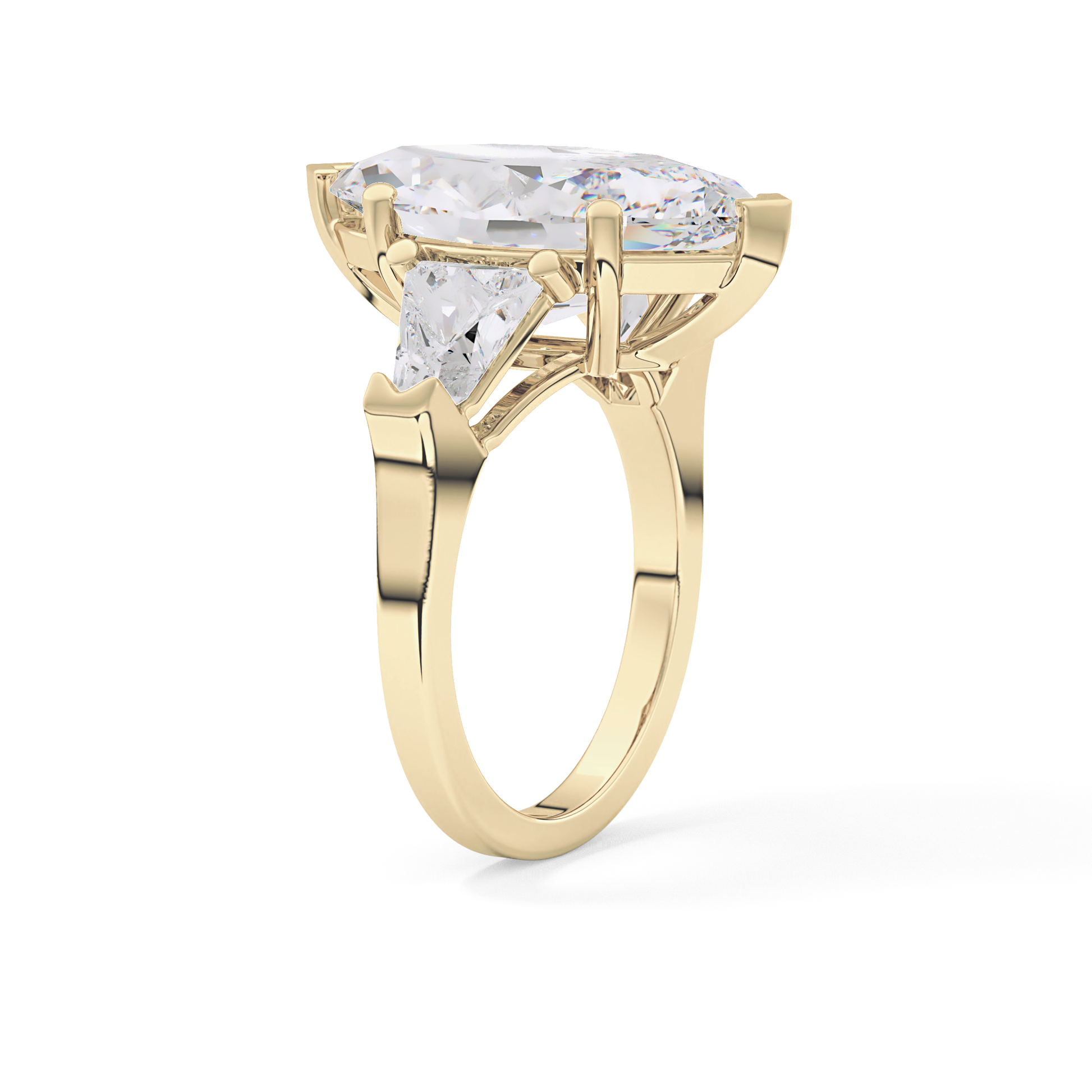 Emerald Solitaire Lab Grown Diamond Engagement Ring