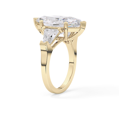 Emerald Solitaire Lab Grown Diamond Engagement Ring