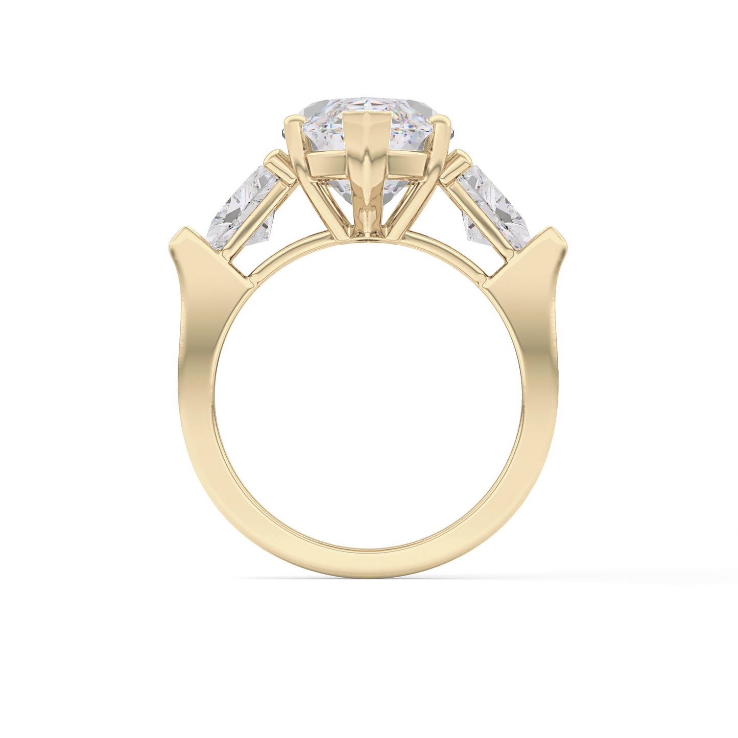 Emerald Solitaire Lab Grown Diamond Engagement Ring
