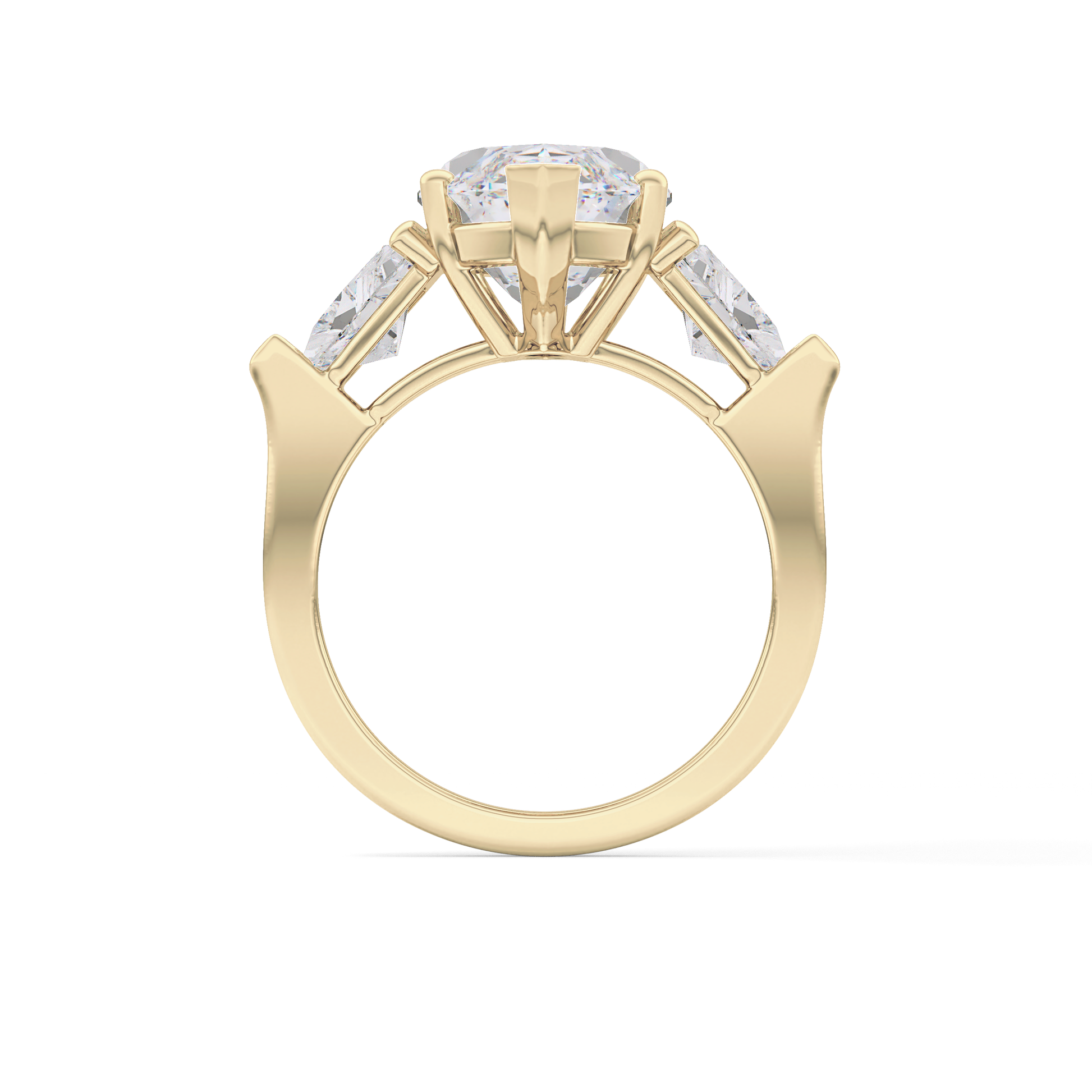 Emerald Solitaire Lab Grown Diamond Engagement Ring