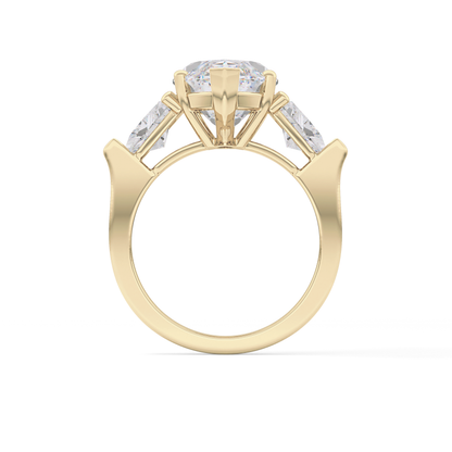 Emerald Solitaire Lab Grown Diamond Engagement Ring
