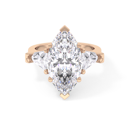 Emerald Solitaire Lab Grown Diamond Engagement Ring