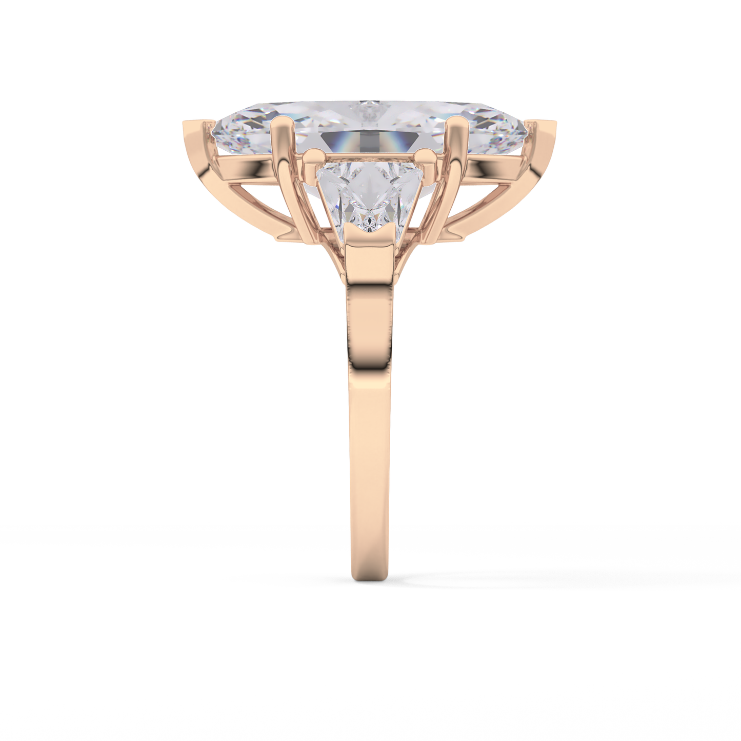 Emerald Solitaire Lab Grown Diamond Engagement Ring