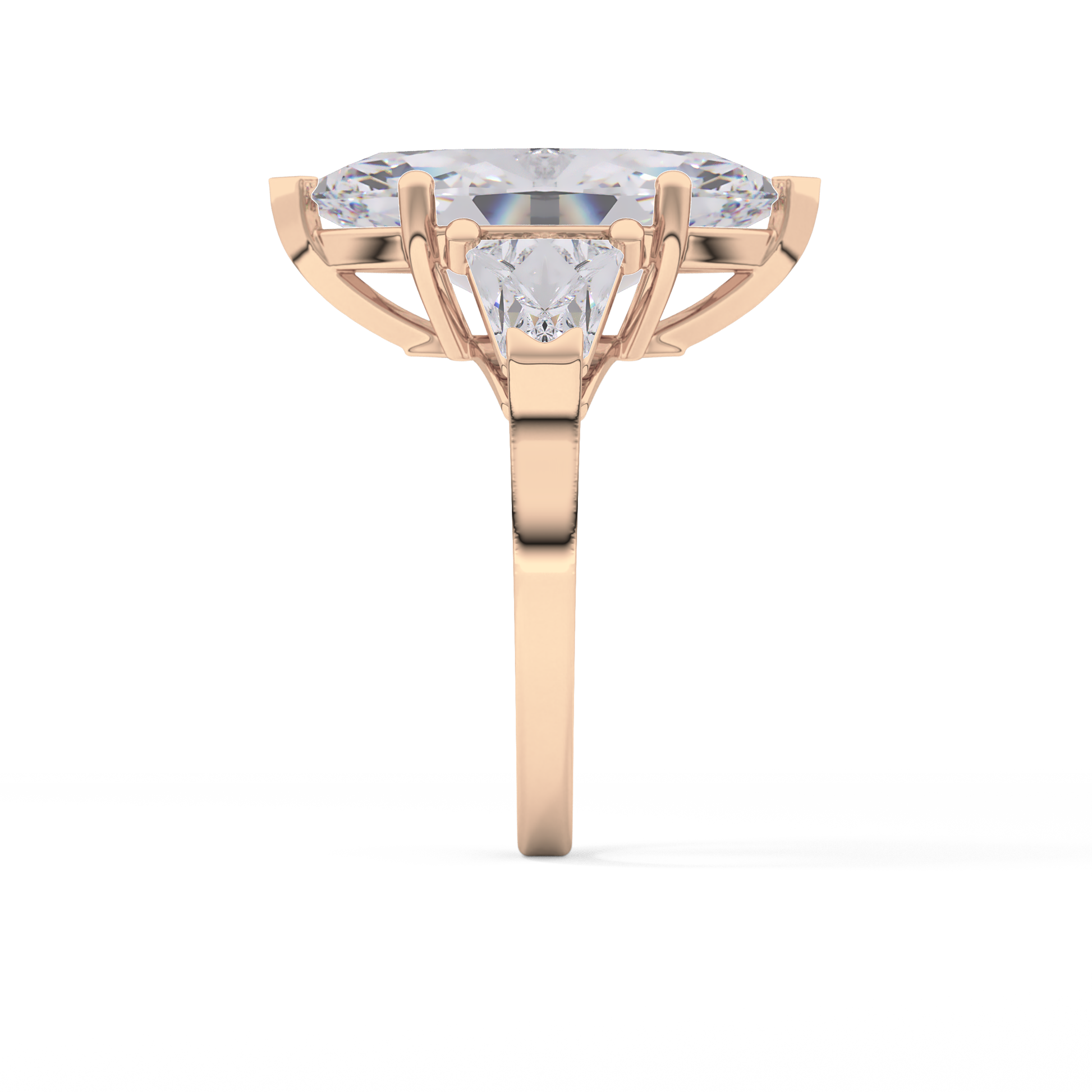 Emerald Solitaire Lab Grown Diamond Engagement Ring