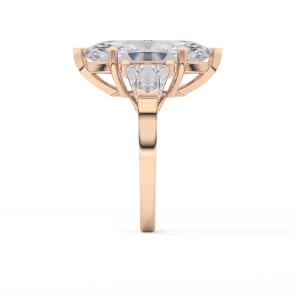 Emerald Solitaire Lab Grown Diamond Engagement Ring