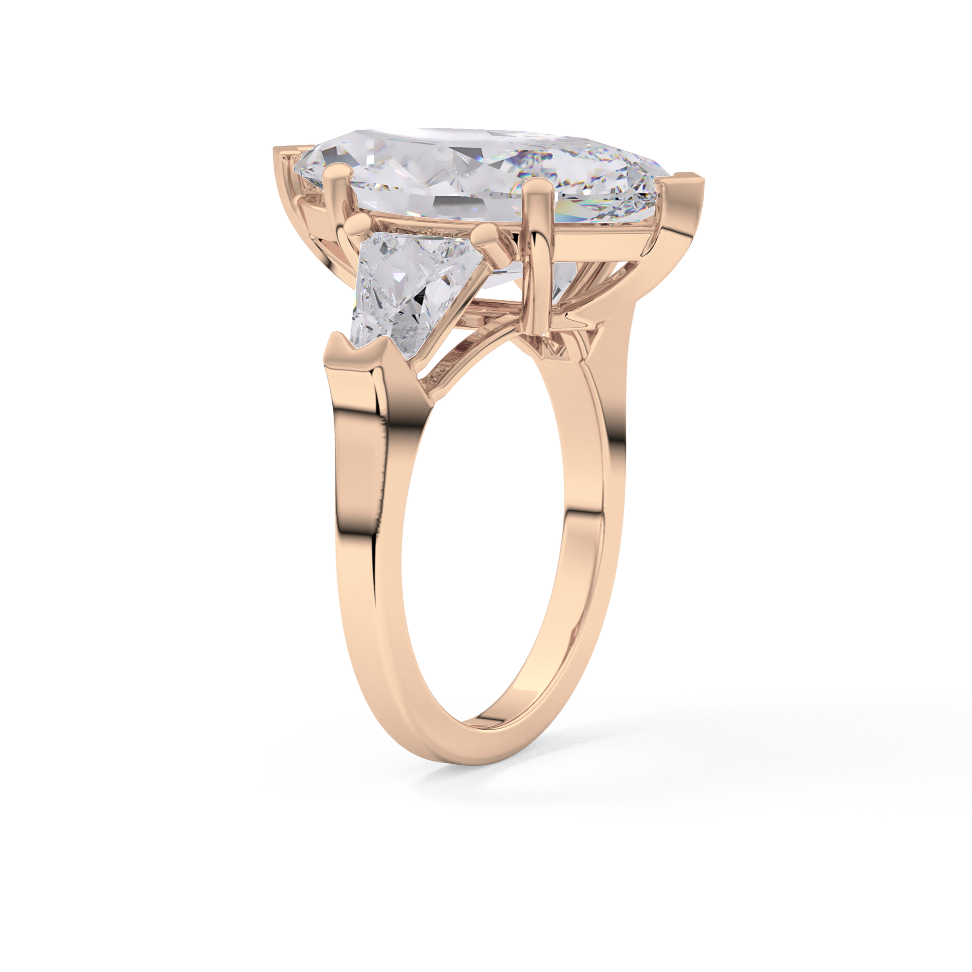 Emerald Solitaire Lab Grown Diamond Engagement Ring