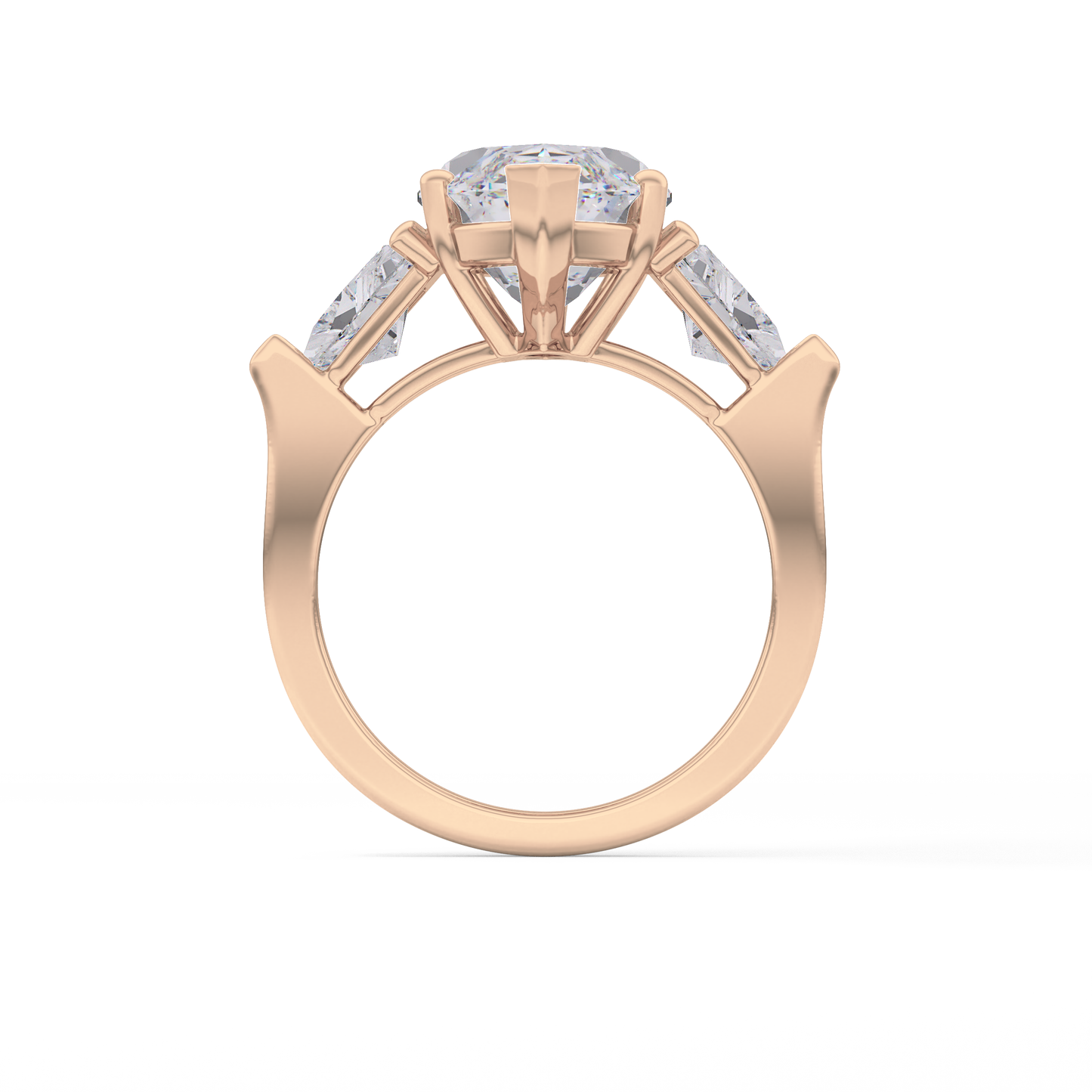 Emerald Solitaire Lab Grown Diamond Engagement Ring