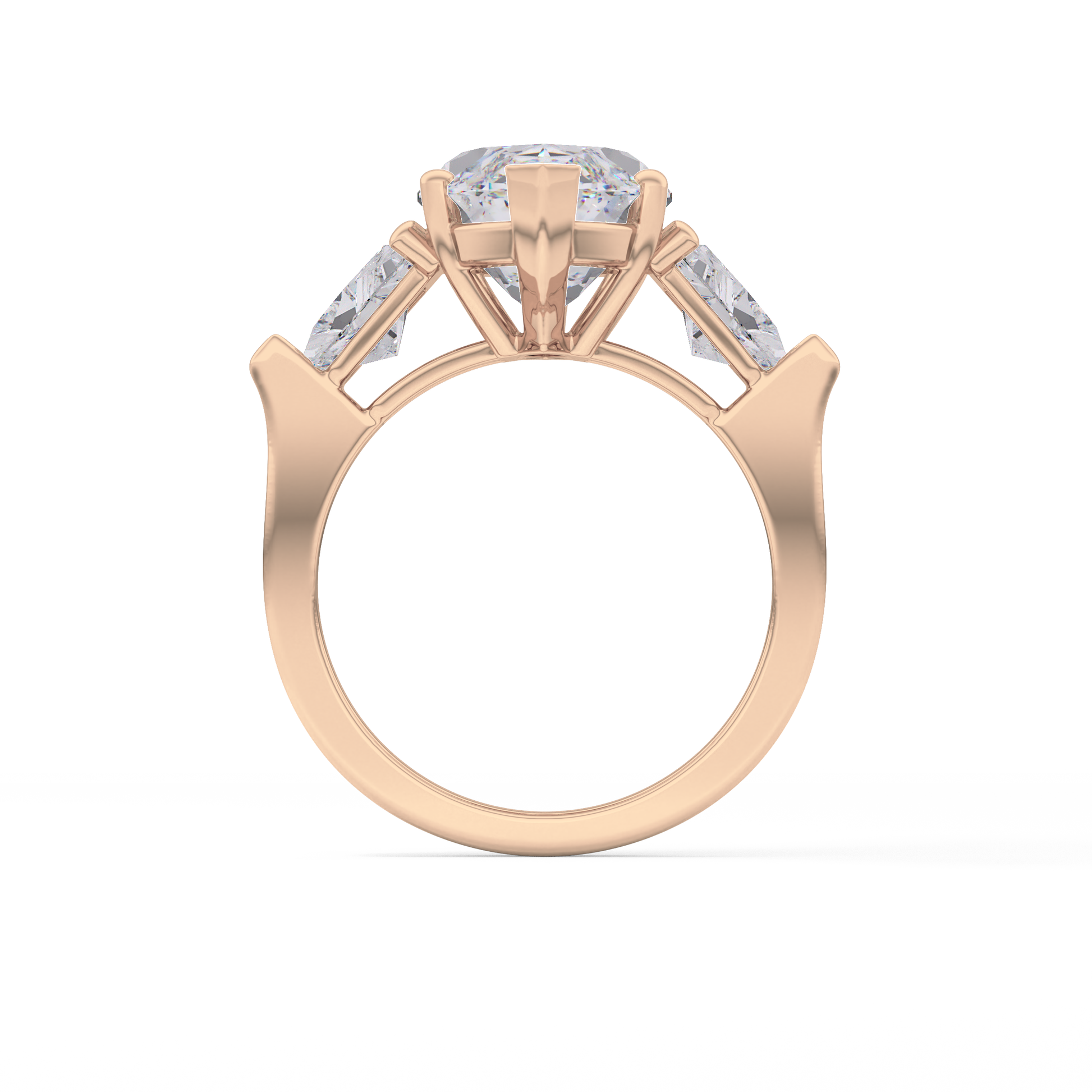 Emerald Solitaire Lab Grown Diamond Engagement Ring