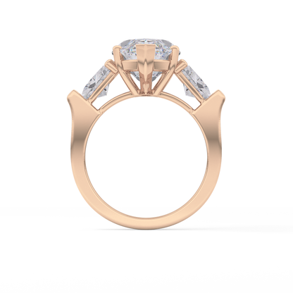 Emerald Solitaire Lab Grown Diamond Engagement Ring