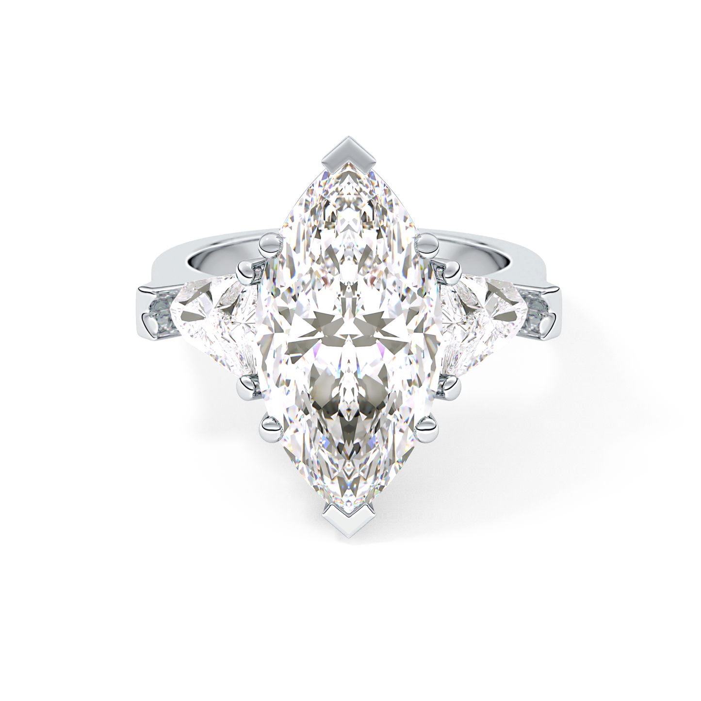 Emerald Solitaire Lab Grown Diamond Engagement Ring