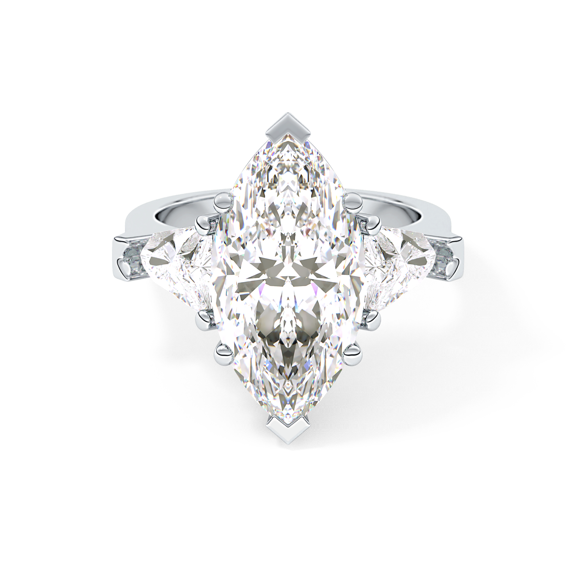 Emerald Solitaire Lab Grown Diamond Engagement Ring