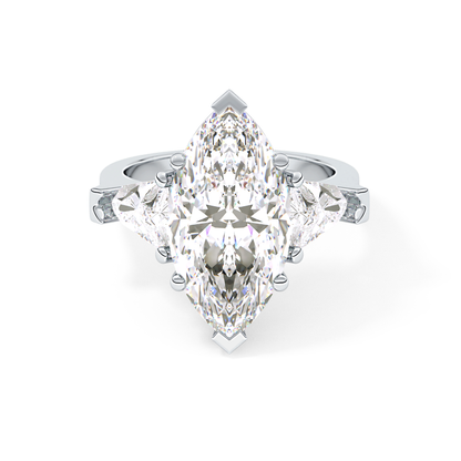 Emerald Solitaire Lab Grown Diamond Engagement Ring