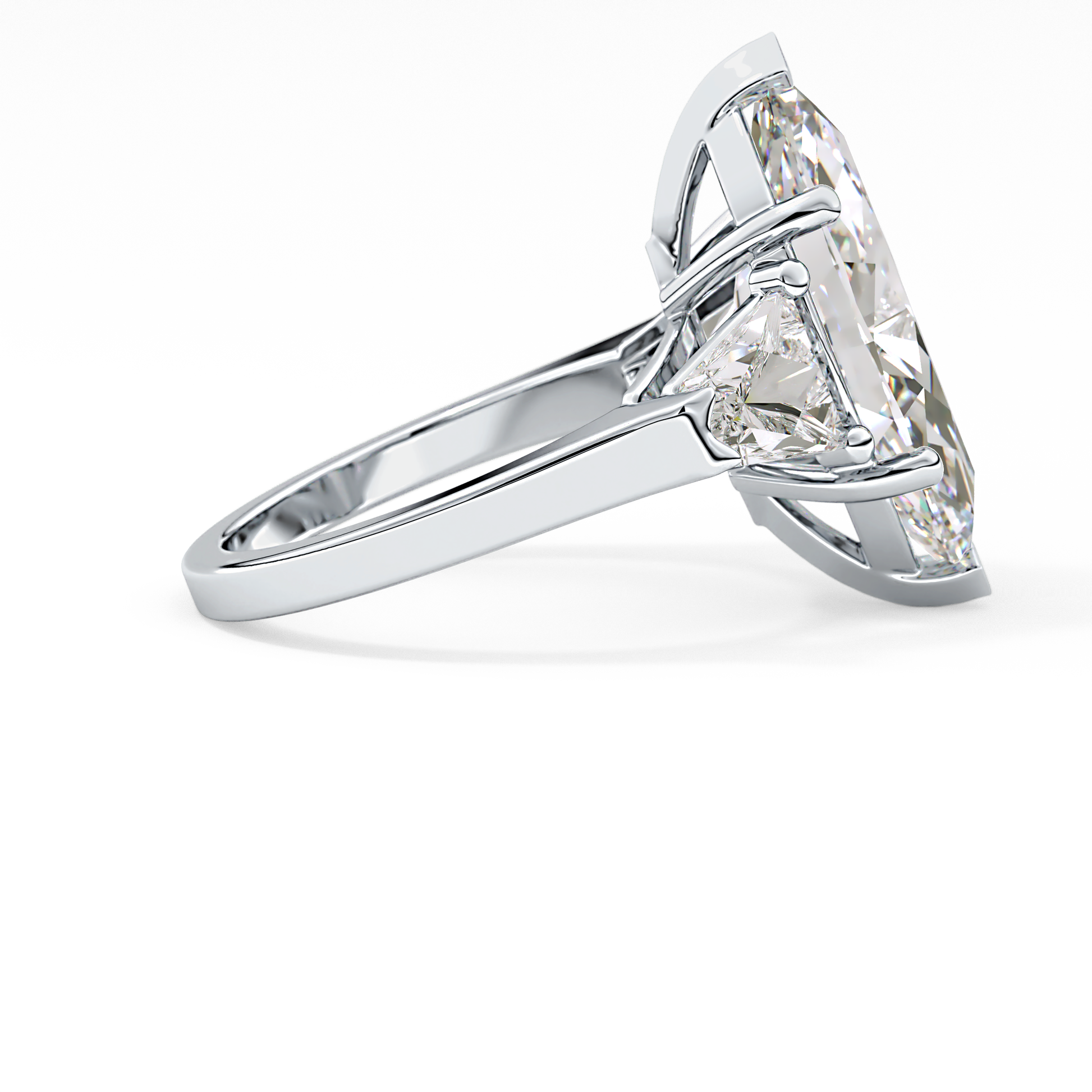 Emerald Solitaire Lab Grown Diamond Engagement Ring