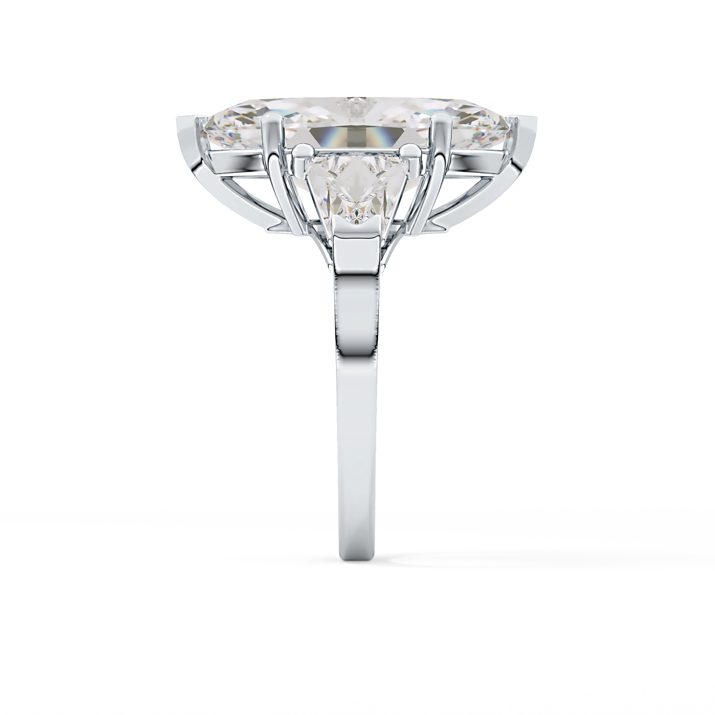 Emerald Solitaire Lab Grown Diamond Engagement Ring