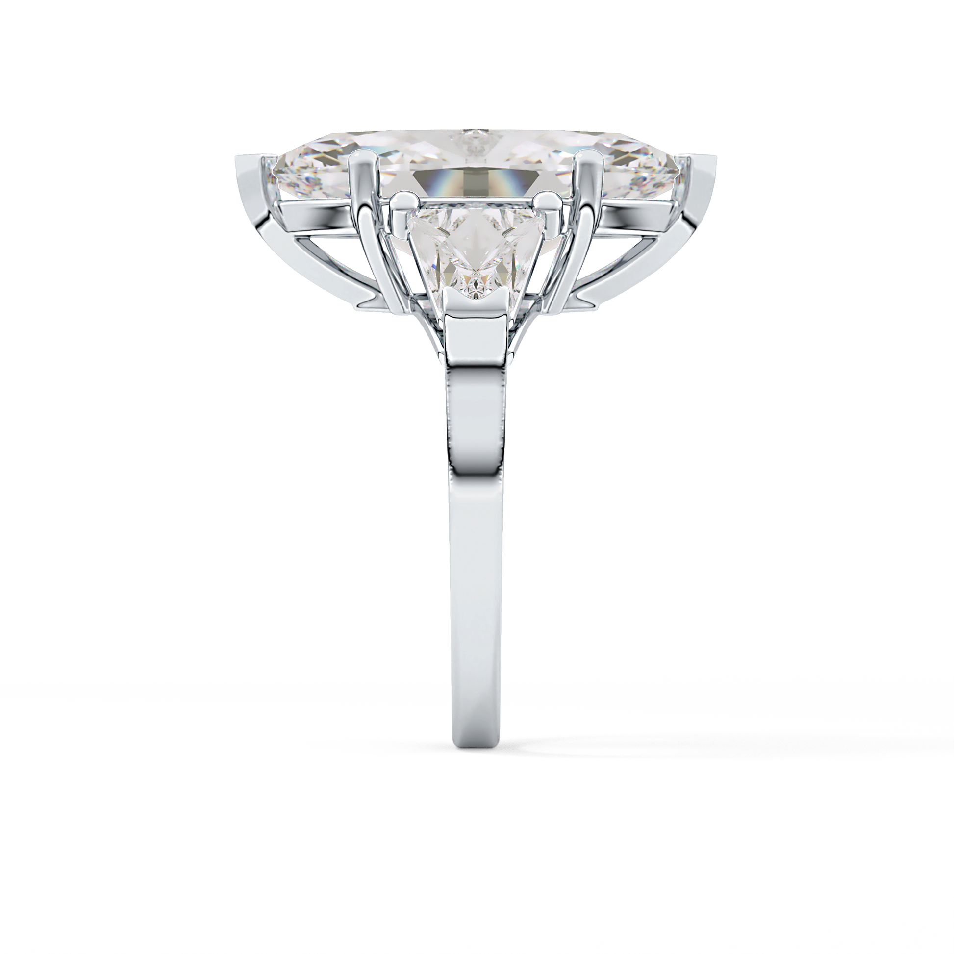 Emerald Solitaire Lab Grown Diamond Engagement Ring