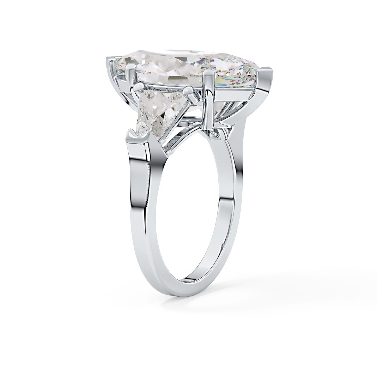 Emerald Solitaire Lab Grown Diamond Engagement Ring