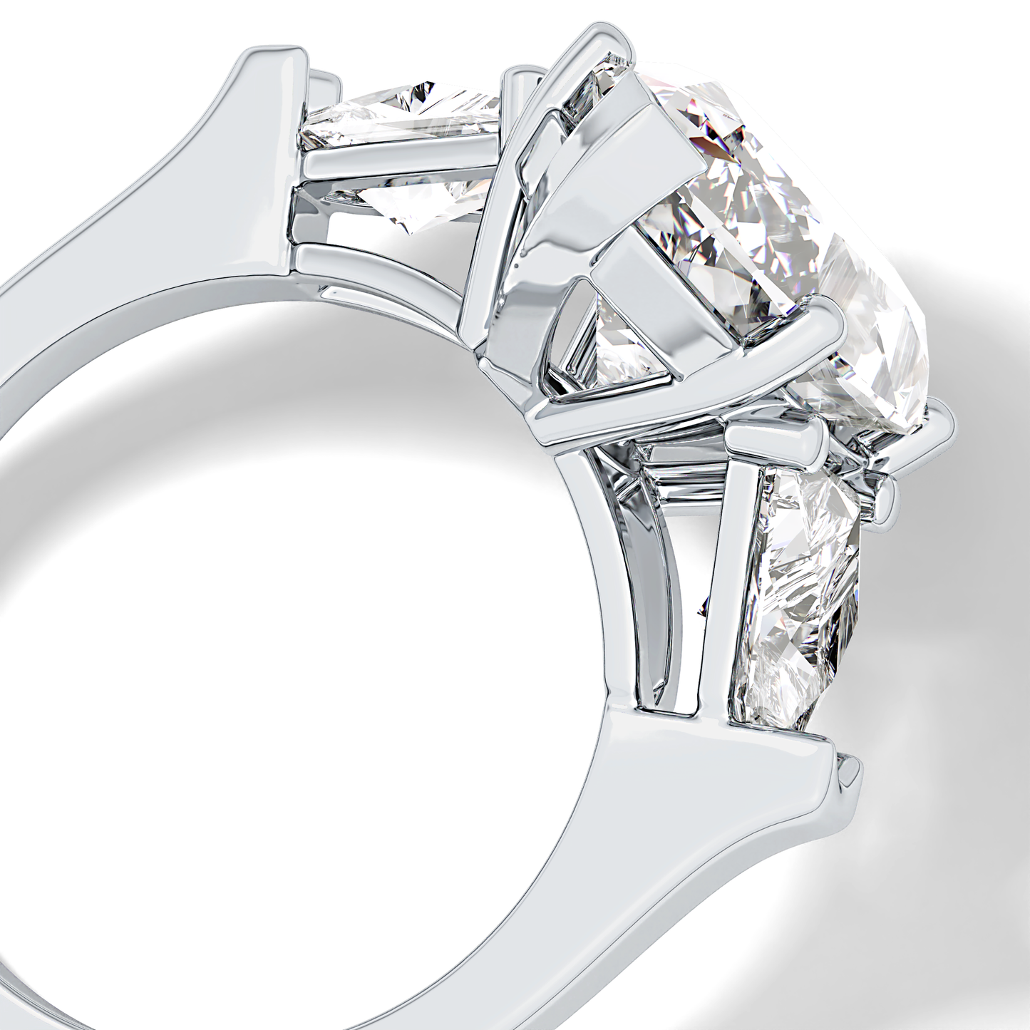 Emerald Solitaire Lab Grown Diamond Engagement Ring