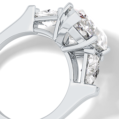 Emerald Solitaire Lab Grown Diamond Engagement Ring
