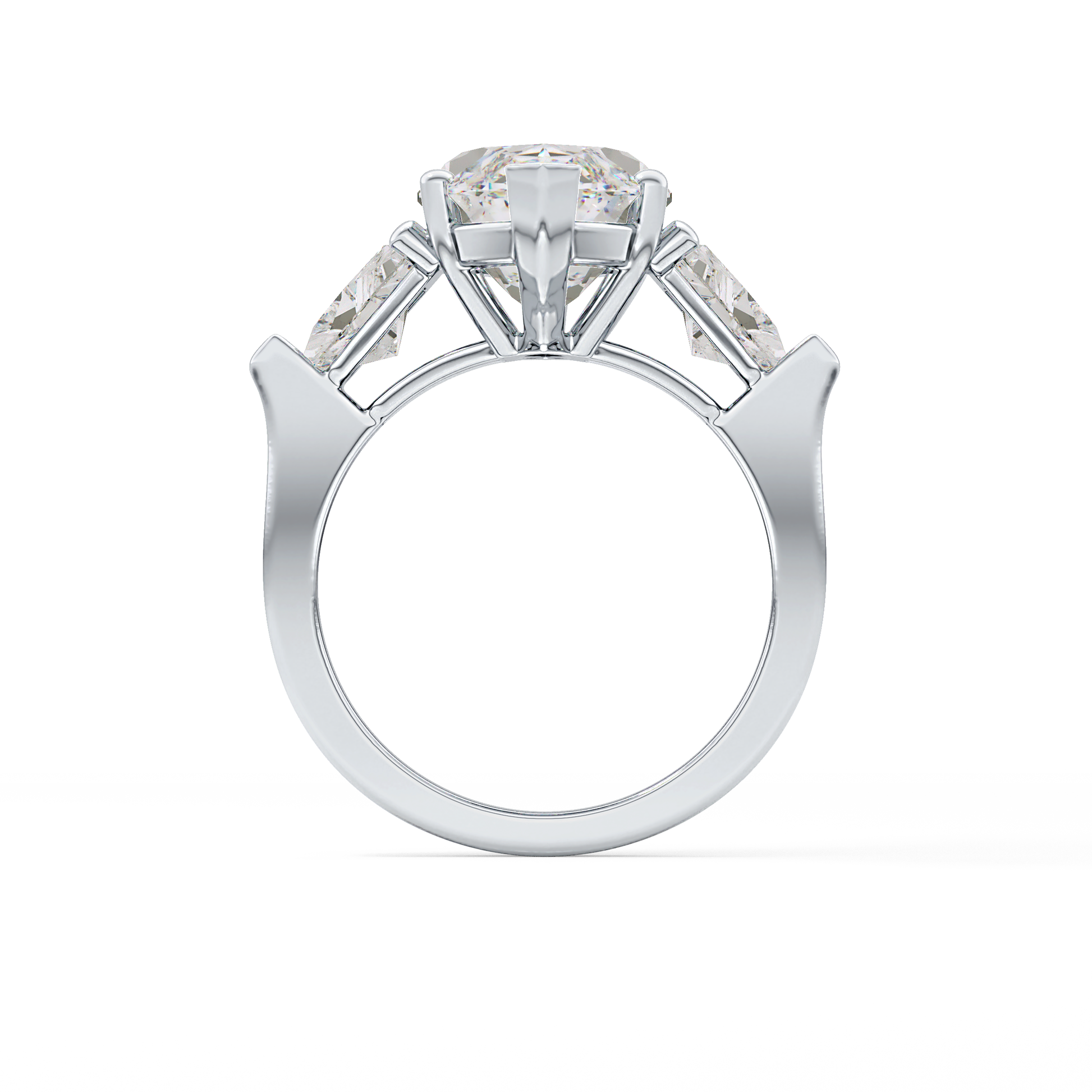 Emerald Solitaire Lab Grown Diamond Engagement Ring