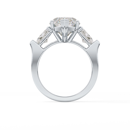 Emerald Solitaire Lab Grown Diamond Engagement Ring