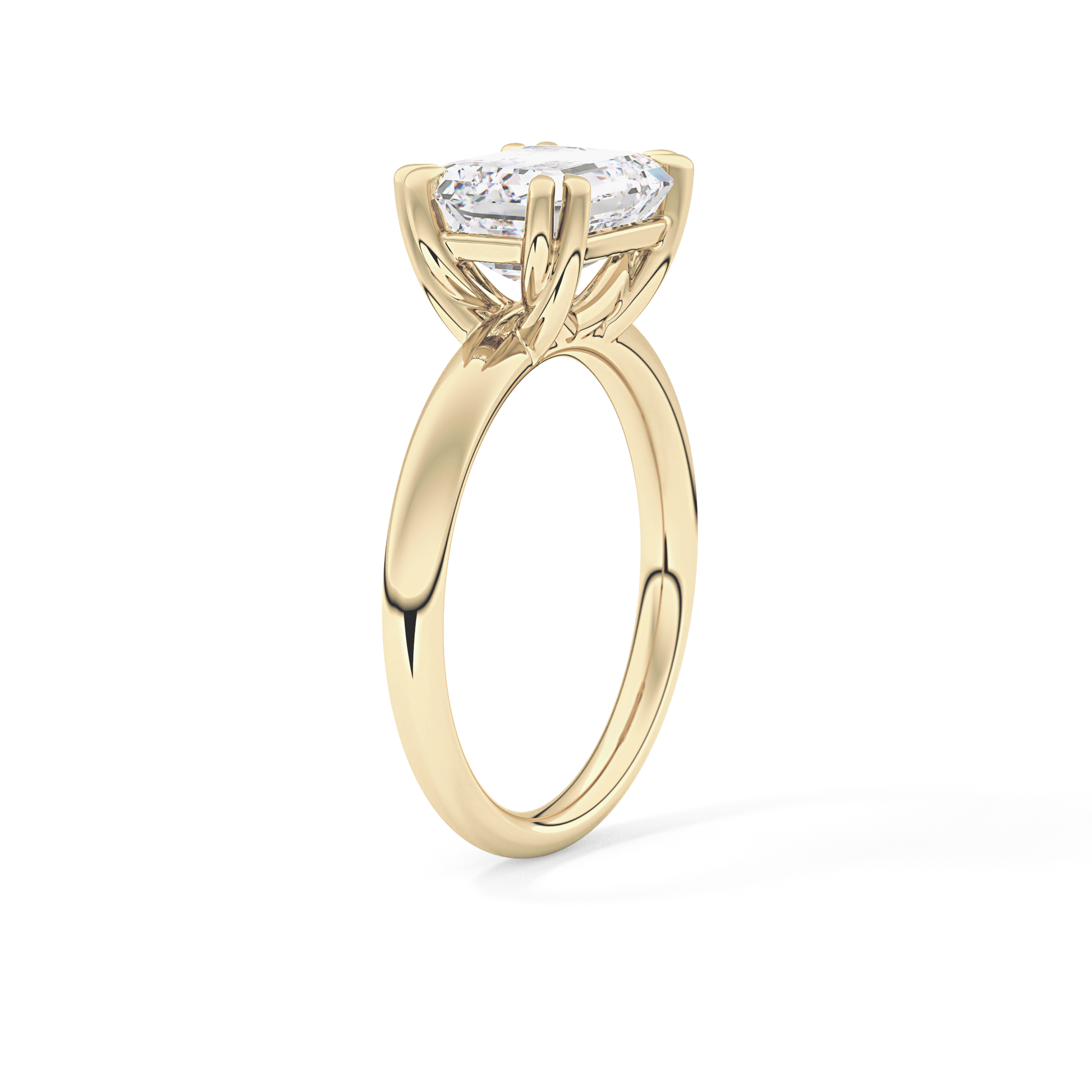 East West Emerald Solitaire Lab Grown Diamond Engagement Ring