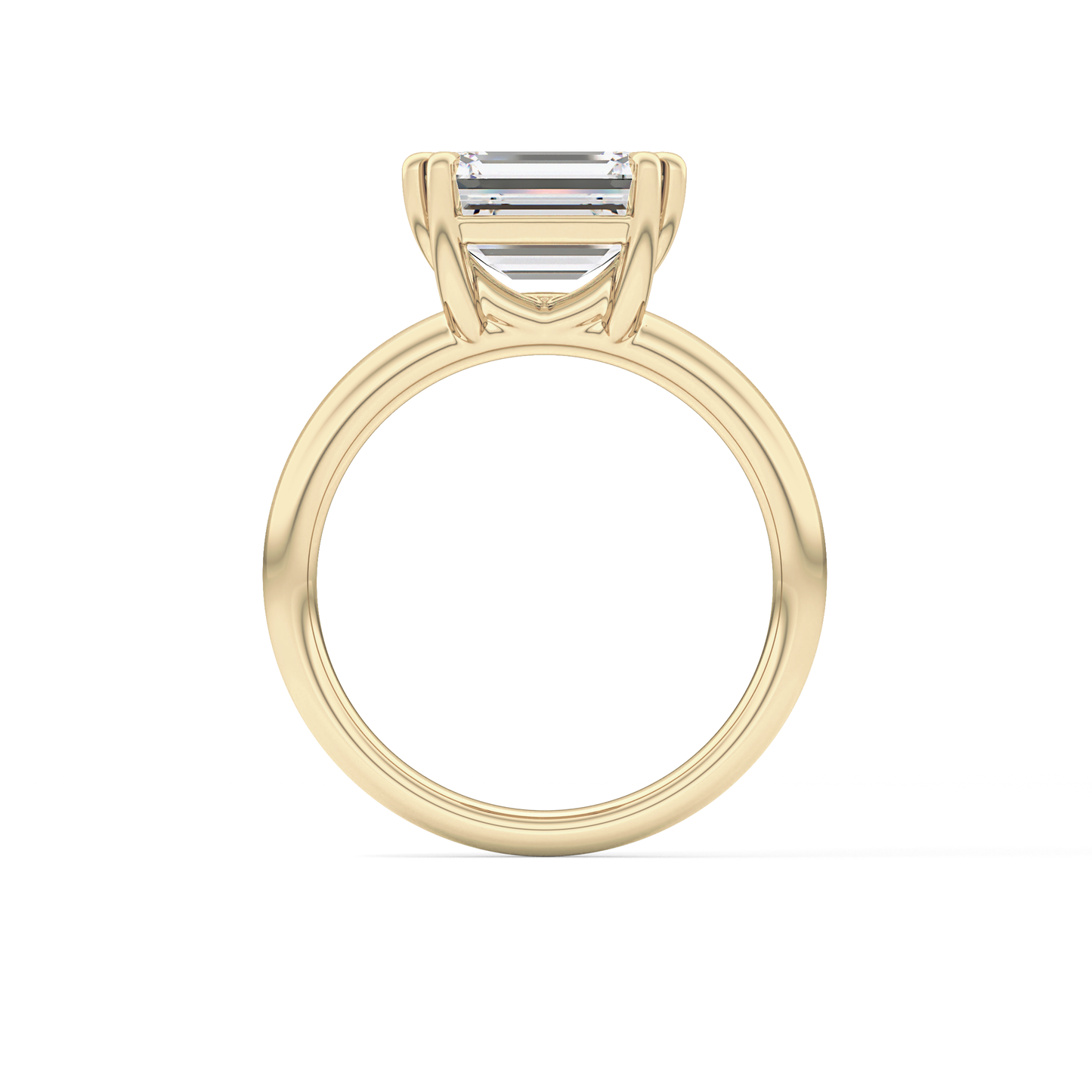 East West Emerald Solitaire Lab Grown Diamond Engagement Ring