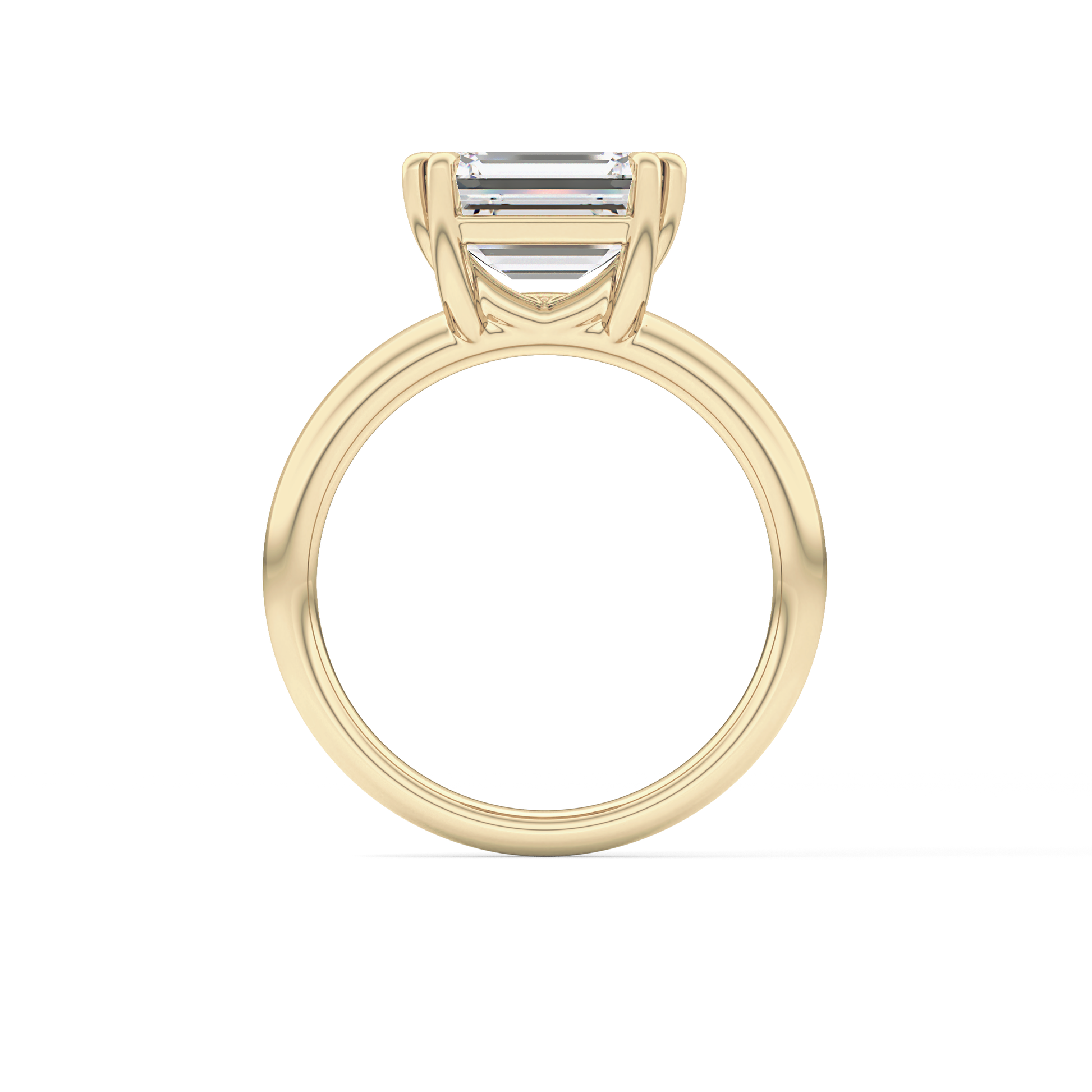 East West Emerald Solitaire Lab Grown Diamond Engagement Ring