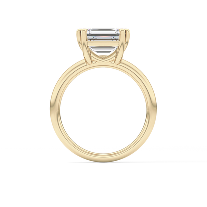 East West Emerald Solitaire Lab Grown Diamond Engagement Ring