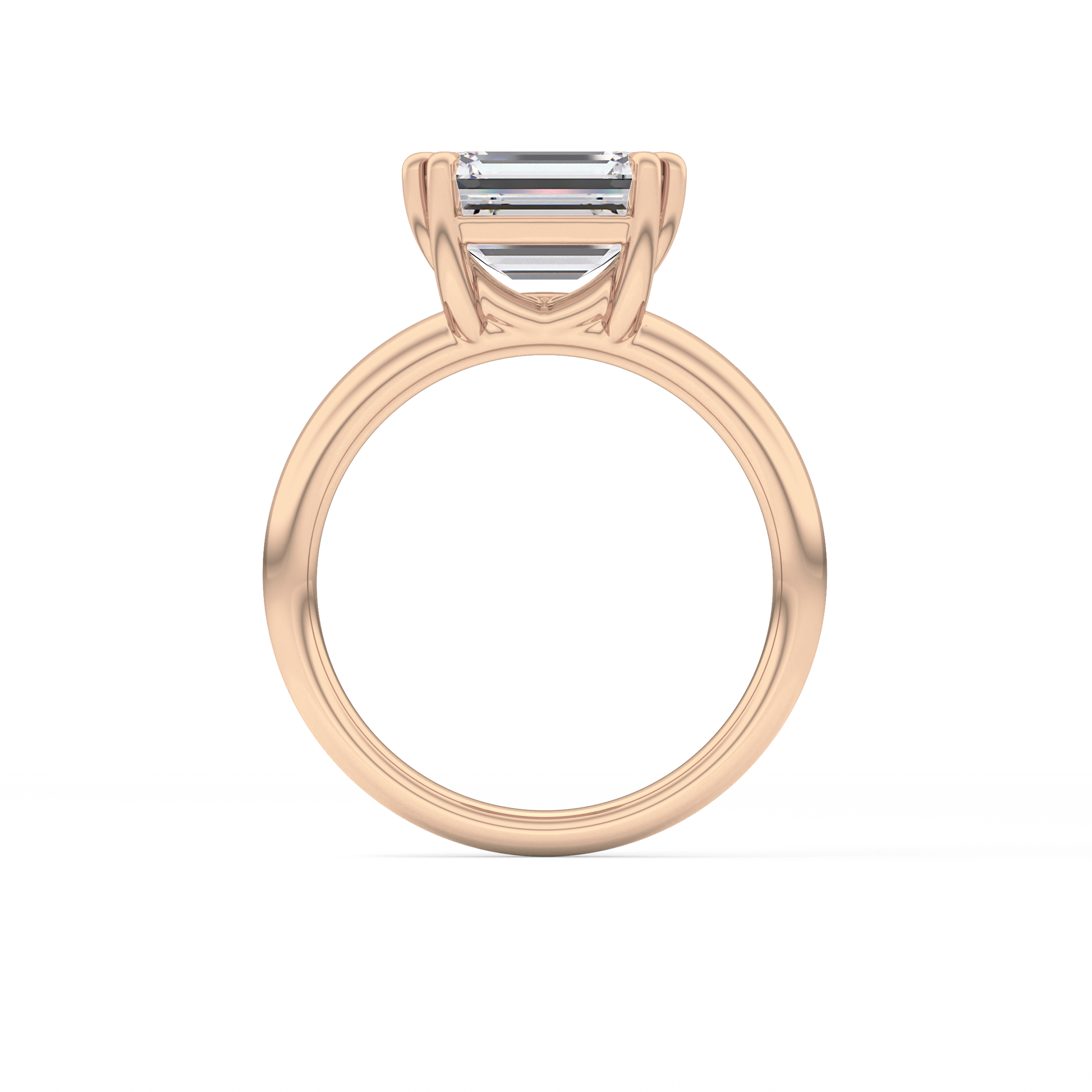 East West Emerald Solitaire Lab Grown Diamond Engagement Ring