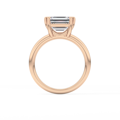 East West Emerald Solitaire Lab Grown Diamond Engagement Ring
