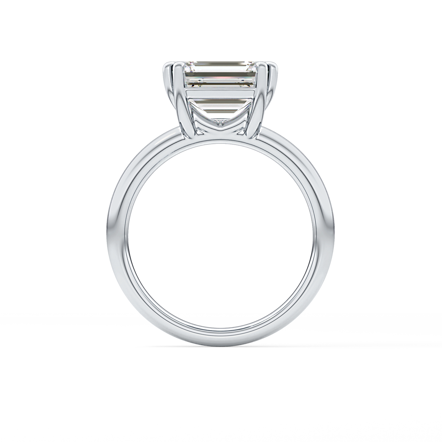 East West Emerald Solitaire Lab Grown Diamond Engagement Ring