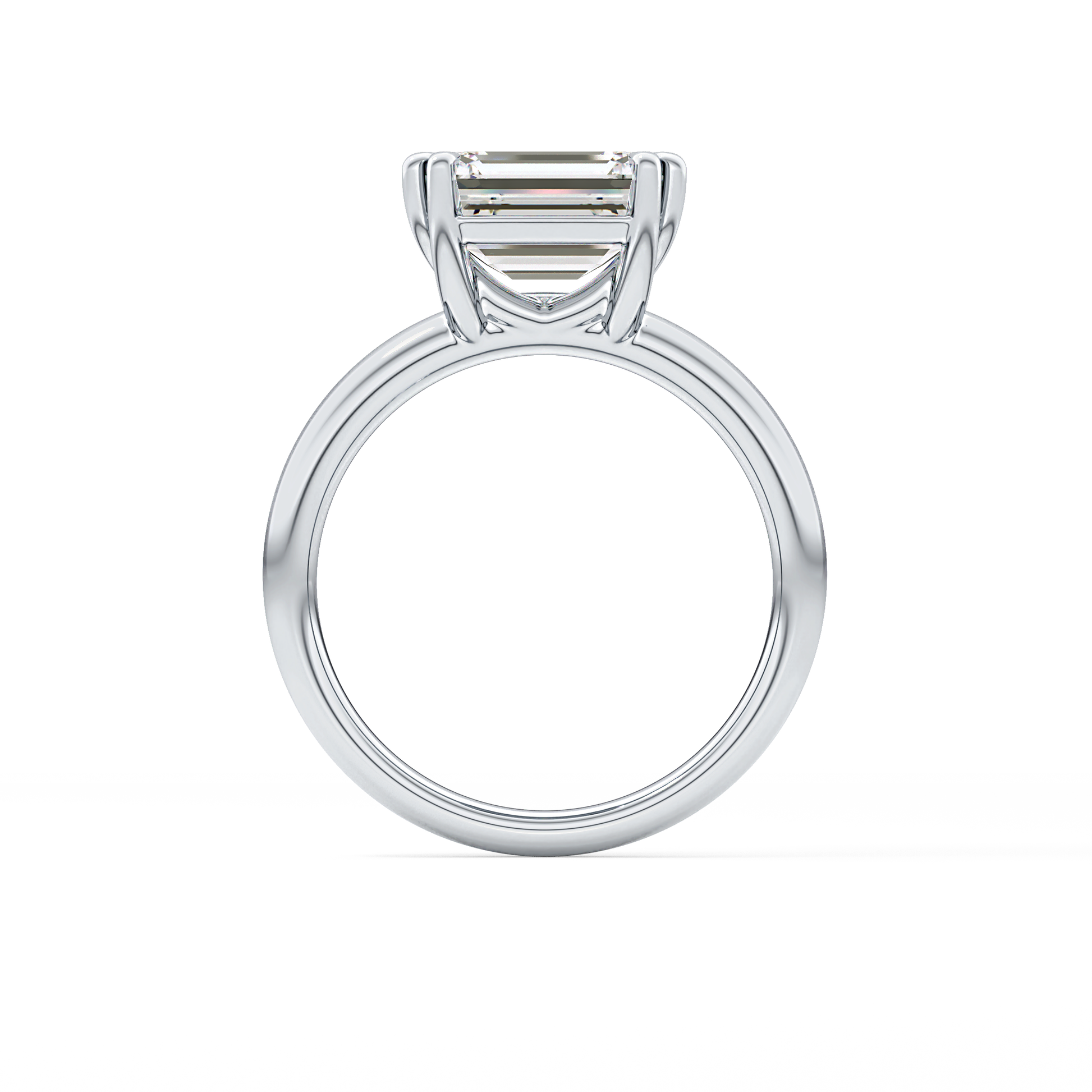 East West Emerald Solitaire Lab Grown Diamond Engagement Ring